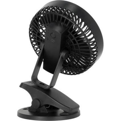 Punjivi stolni ventilator s kopčom VIENTO 6W/5V 2000 mAh crna