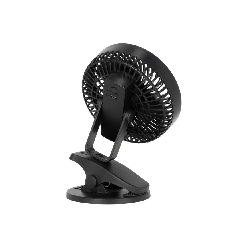Punjivi stolni ventilator s kopčom VIENTO 6W/5V 2000 mAh crna