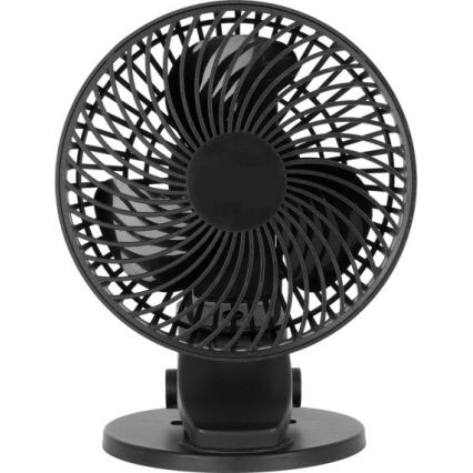Punjivi stolni ventilator s kopčom VIENTO 6W/5V 2000 mAh crna