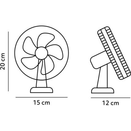 Punjivi stolni ventilator s kopčom VIENTO 6W/5V 2000 mAh crna