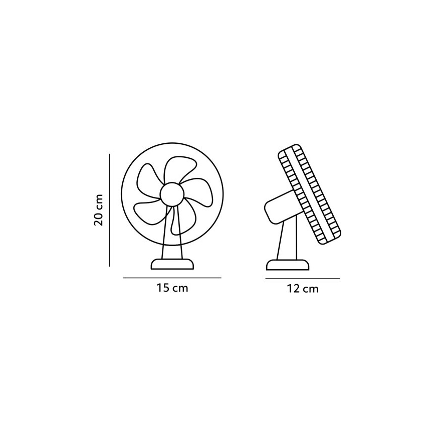 Punjivi stolni ventilator s kopčom VIENTO 6W/5V 2000 mAh crna
