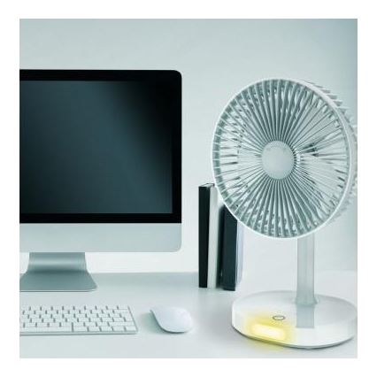 Punjivi stolni ventilator s LED lampom 3000mA/3,7V USB-C