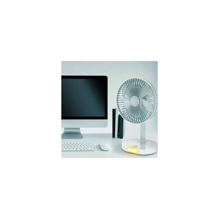 Punjivi stolni ventilator s LED lampom 3000mA/3,7V USB-C