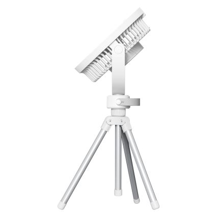 Punjivi stolni ventilator s LED rasvjetom 8W/3,7V 2400 mAh bijela