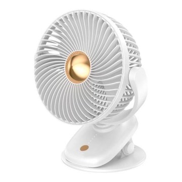 Punjivi stolni ventilator sa stezaljkom 5W/5V 1200 mAh bijeli