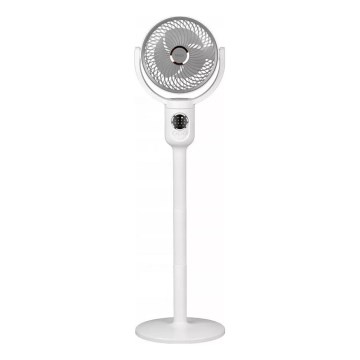 Punjivi ventilator na stalku s LED osvjetljenjem LED/4,8W/5V USB 7200 mAh, bijela + daljinski upravljač