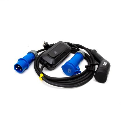 Putna stanica za punjenje električnih automobila EV/PHEV AC Type 2 32A/230V 7,4kW IP55 5m + adapter 230V 3,7kW + kućište