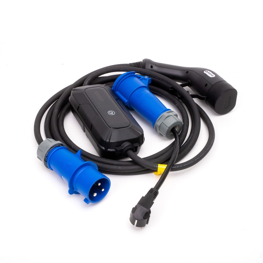 Putna stanica za punjenje električnih automobila EV/PHEV AC Type 2 32A/230V 7,4kW IP55 5m + adapter 230V 3,7kW + kućište