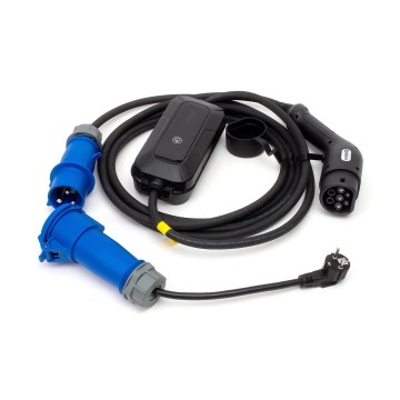 Putna stanica za punjenje električnih automobila EV/PHEV AC Type 2 32A/230V 7,4kW IP55 5m + adapter 230V 3,7kW + kućište