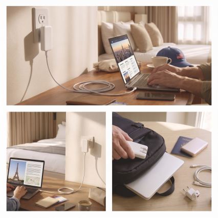 Putni adapter s izmjenjivim USB nastavcima GaN 100-250V