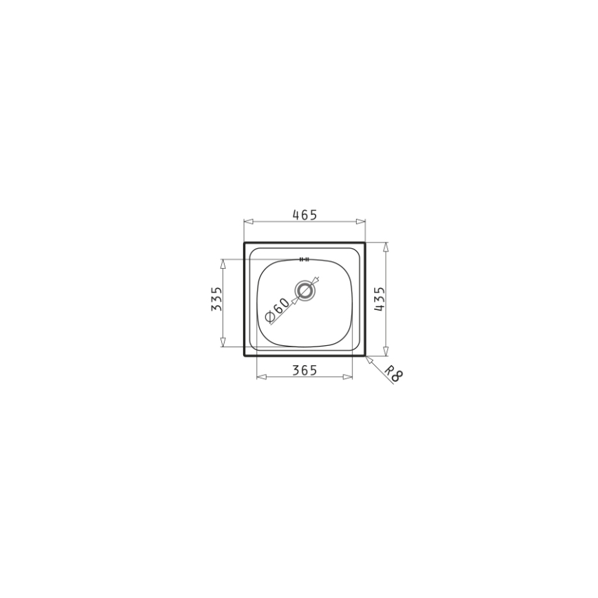 Pyramis 100139601 - Kuhinjski sudoper E33 46,5x33,5 cm saten