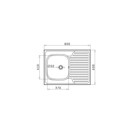 Pyramis 101041501 - Kuhinjski sudoper CORE 80x60 cm satiniran