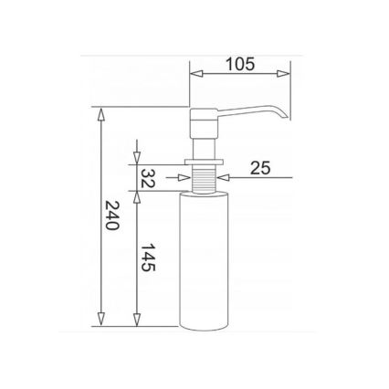 Pyramis 28102701 - Ugradbeni dozator sapuna crna