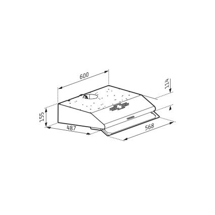 Pyramis 65029502 - Napa s dvama motorima STANDARD 60 cm inox