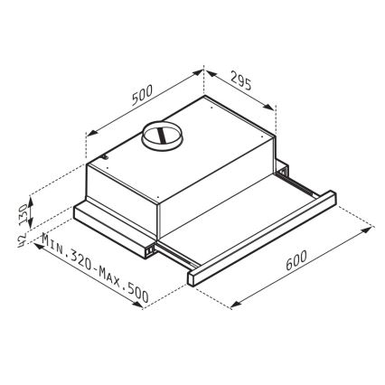 Pyramis 65040001 - Napeu SLIDING NT 60 cm bijela