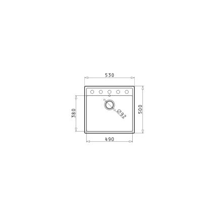 Pyramis 70007601 - Kuhinjska sudopera CAMEA 50x53 cm granit/crna