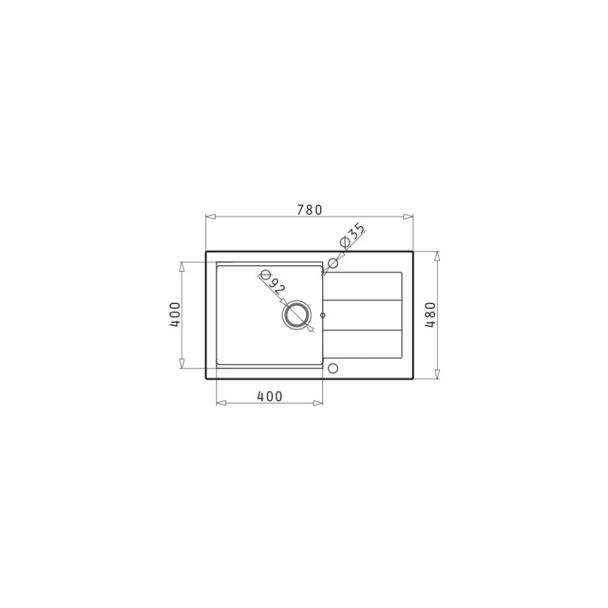 Pyramis 70083801 - Kuhinjska sudopera SPARTA PLUS LUX 78x48 cm granit/siva