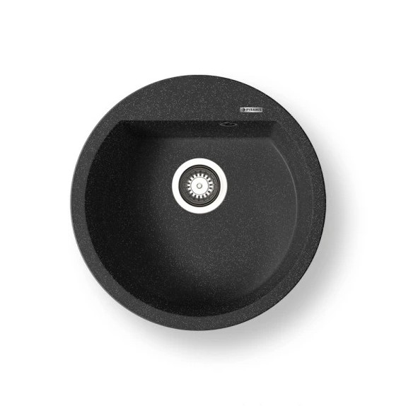 Pyramis 70106911 - Kuhinjski sudoper ALAZIA, promjer 51 cm, granit/crna