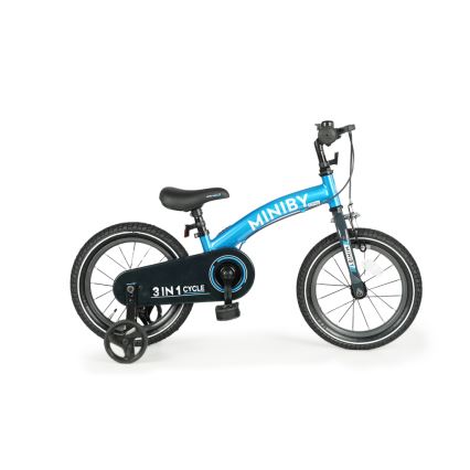 QPlay - Dječji bicikl 14" MINIBY 3u1 plava