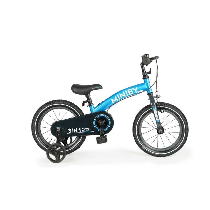 QPlay - Dječji bicikl 14" MINIBY 3u1 plava
