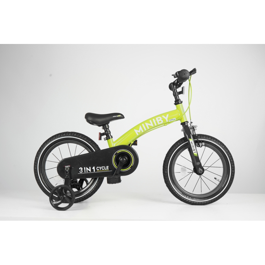 QPlay - Dječji bicikl 14" MINIBY 3u1 zelena