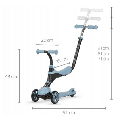QPlay - Dječji romobil 4u1 SEMA plavi