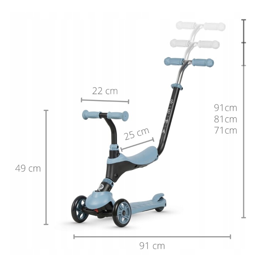 QPlay - Dječji romobil 4u1 SEMA plavi