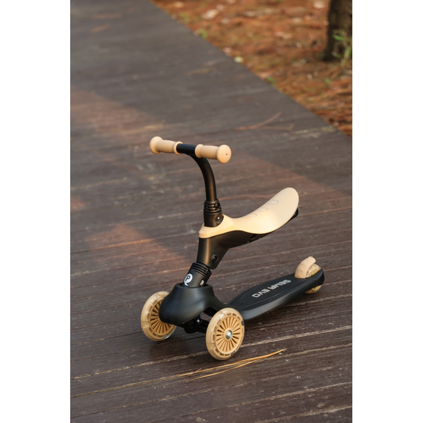 QPlay - Dječji romobil 5u1 SEMA bež boje