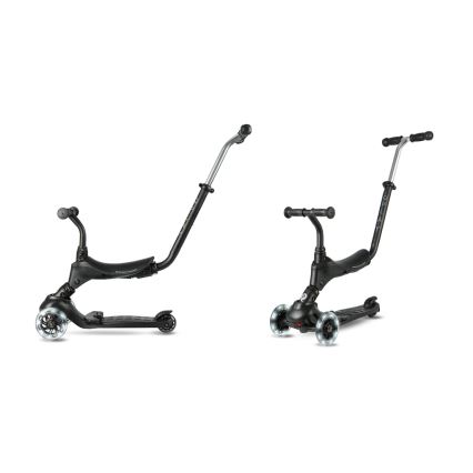 QPlay - Dječji romobil s LED kotačićima 5 u 1 SEMA PRO crni