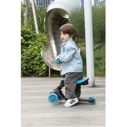 QPlay - Dječji romobil s LED kotačima 5u1 SEMA EVO plavi