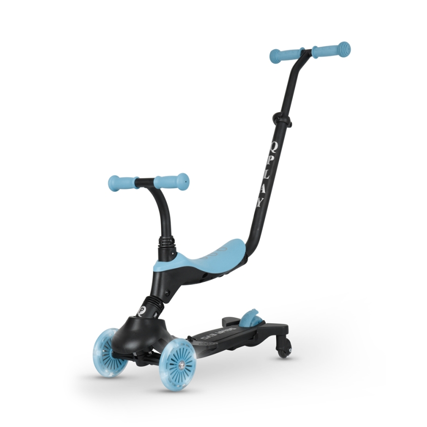 QPlay - Dječji romobil s LED kotačima 5u1 SEMA EVO plavi