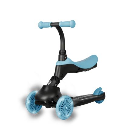 QPlay - Dječji romobil s LED kotačima 5u1 SEMA EVO plavi