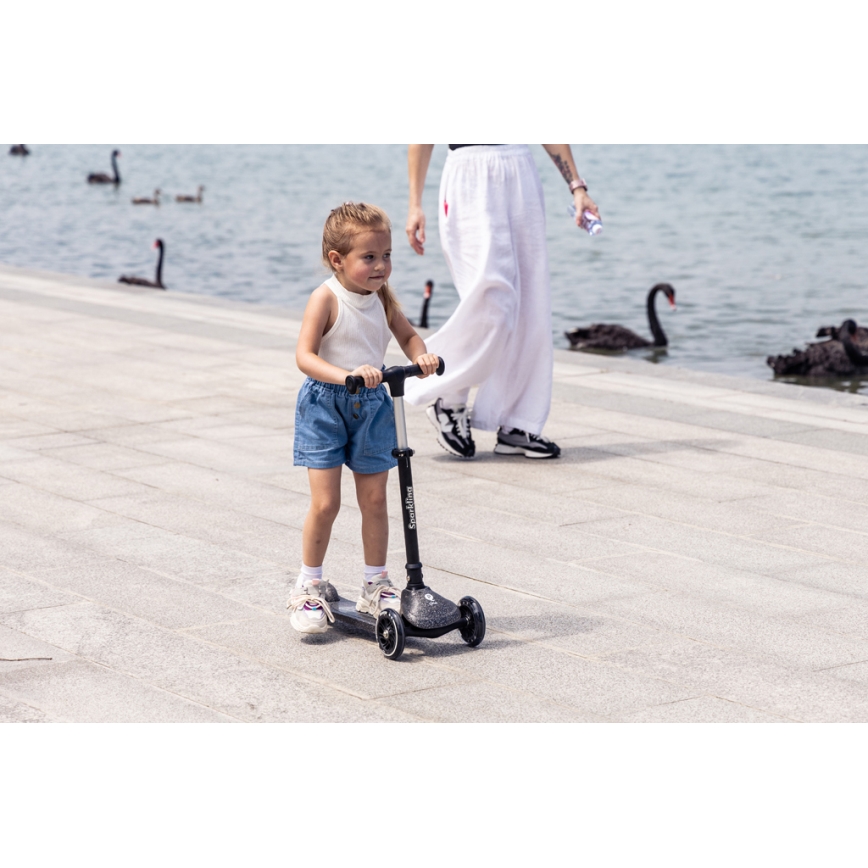 QPlay - Dječji romobil SPARKLING s LED kotači bež
