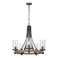 Quintiesse - Luster na lancu ANGELO 5xE27/60W/230V dekor hrasta