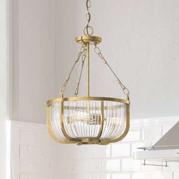 Quintiesse - Luster na lancu ROUX 3xE27/60W/230V Ø 40,6 cm zlatni