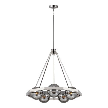 Quintiesse - Luster na šipci HARPER 5xE14/60W/230V Ø 77,5 cm sjajni krom/zadimljeno staklo