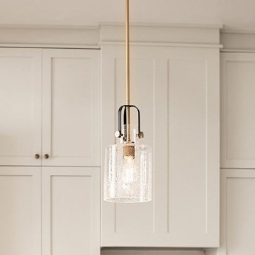 Quintiesse - Luster na šipci KITNER 1xE27/60W/230V Ø 18 cm zlatna/crna