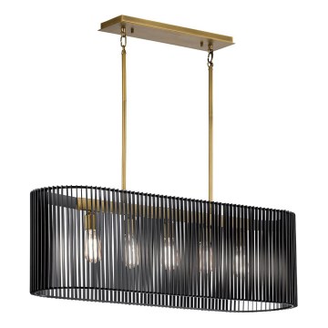 Quintiesse - Luster na šipci LINARA 5xE27/60W/230V crna/zlatna