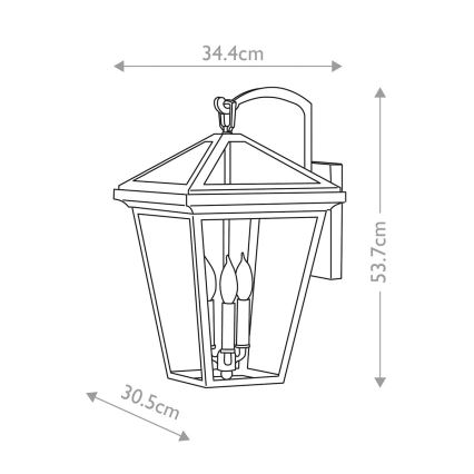 Quintiesse - Vanjska zidna lampa ALFORD L 3xE14/40W/230V IP44 crna