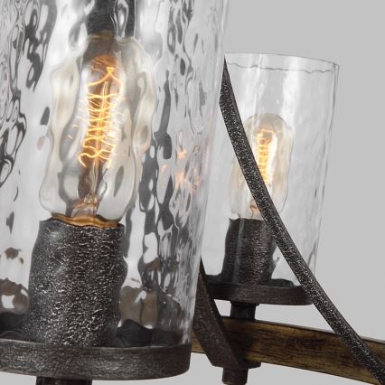 Quintiesse - Luster na lancu ANGELO 5xE27/60W/230V dekor hrasta