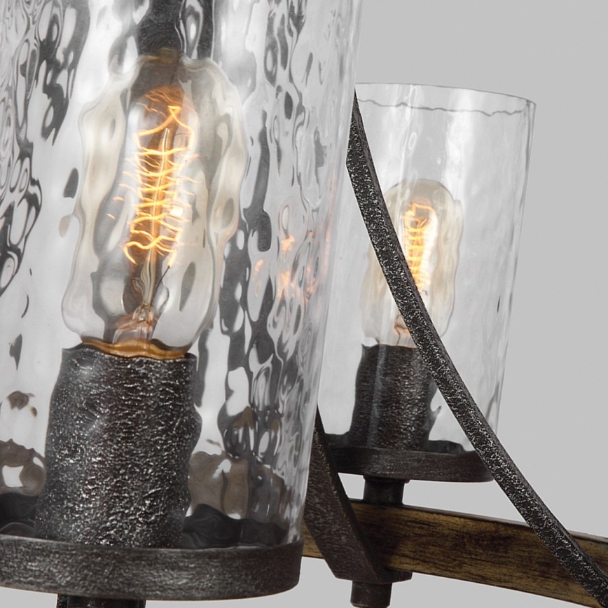 Quintiesse - Luster na lancu ANGELO 5xE27/60W/230V dekor hrasta