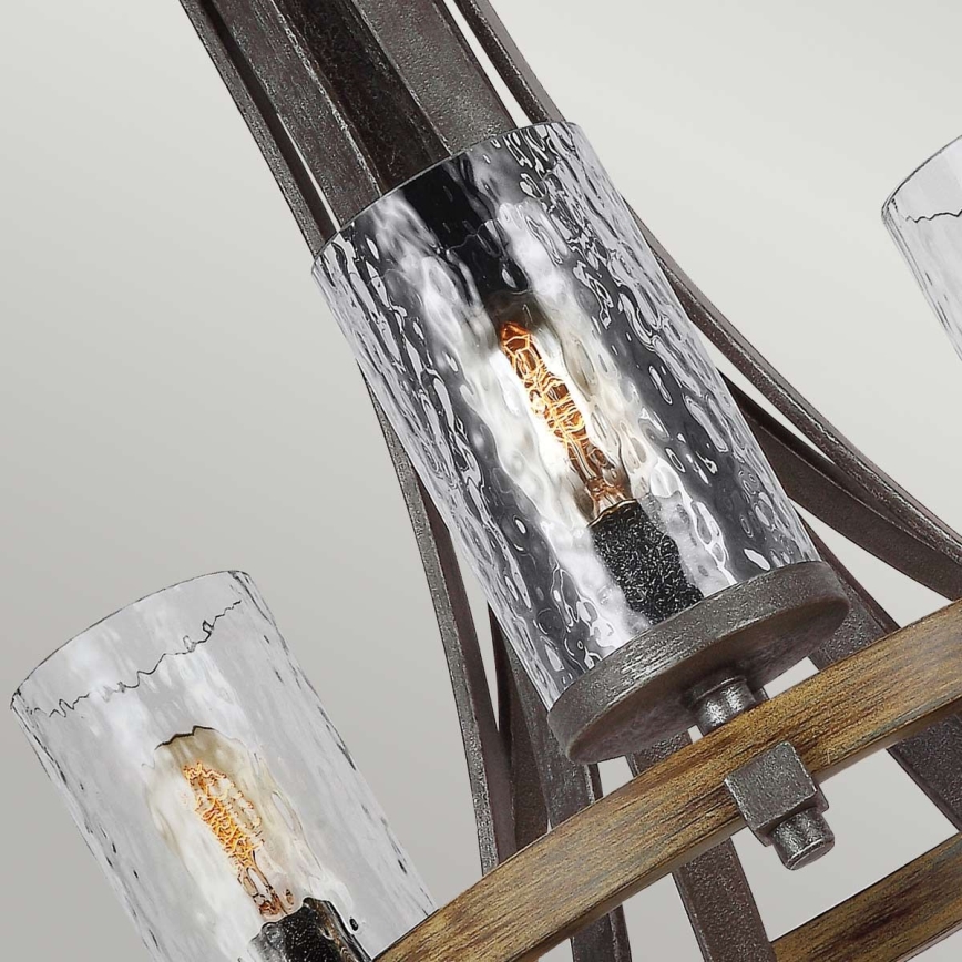 Quintiesse - Luster na lancu ANGELO 9xE27/60W/230V dekor hrasta
