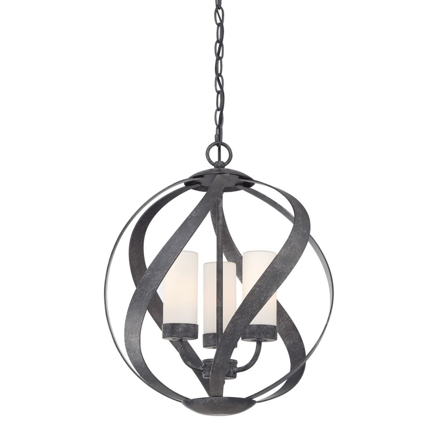 Quintiesse - Vanjska viseća svjetiljka na lancu BLACKSMITH 3xE14/40W/230V Ø 40,7 cm IP44 crna