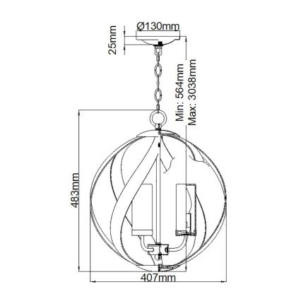 Quintiesse - Vanjska viseća svjetiljka na lancu BLACKSMITH 3xE14/40W/230V Ø 40,7 cm IP44 crna
