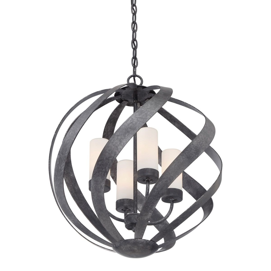 Quintiesse - Vanjski luster na lancu BLACKSMITH 4xE14/40W/230V promjer 50,1 cm IP44 crni