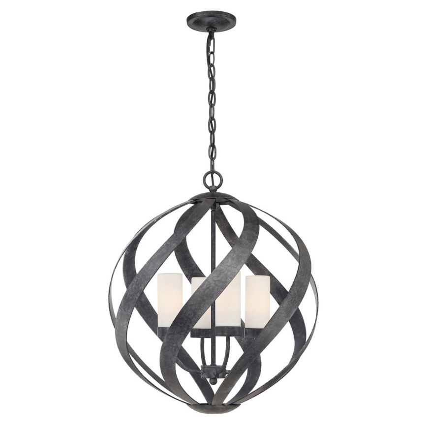 Quintiesse - Vanjski luster na lancu BLACKSMITH 4xE14/40W/230V promjer 50,1 cm IP44 crni