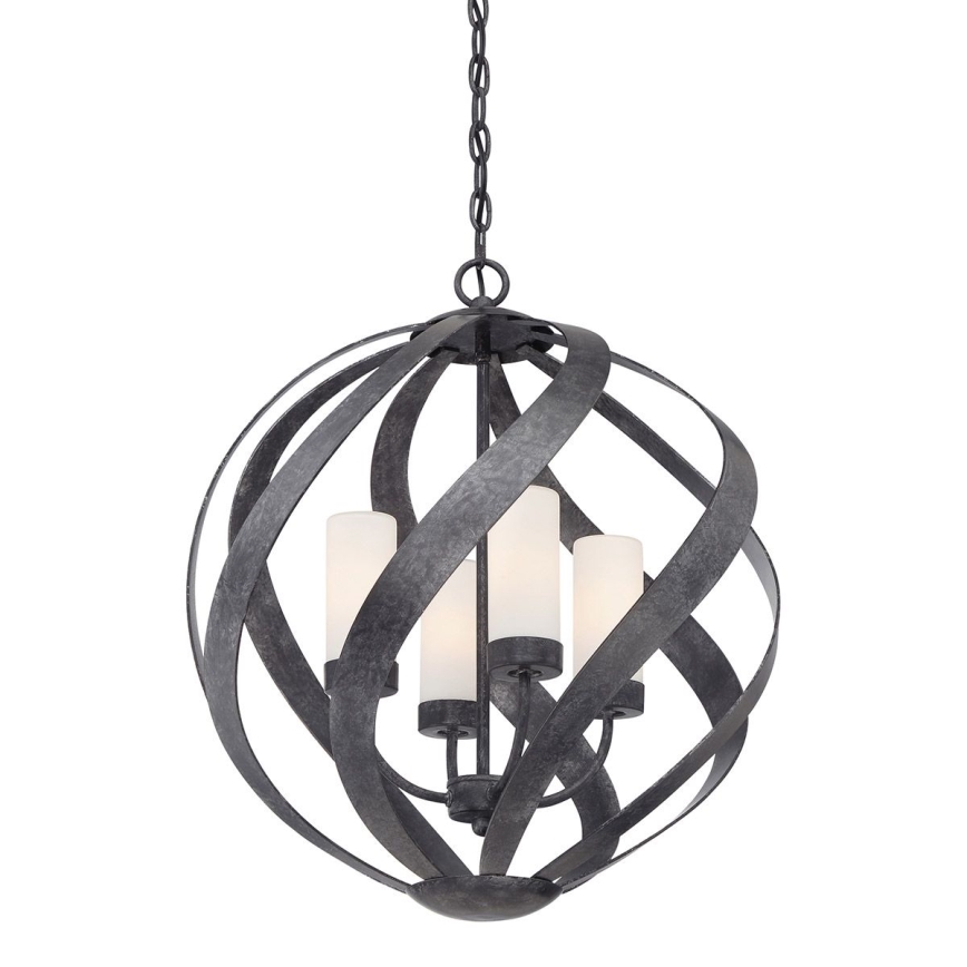 Quintiesse - Vanjski luster na lancu BLACKSMITH 4xE14/40W/230V promjer 50,1 cm IP44 crni