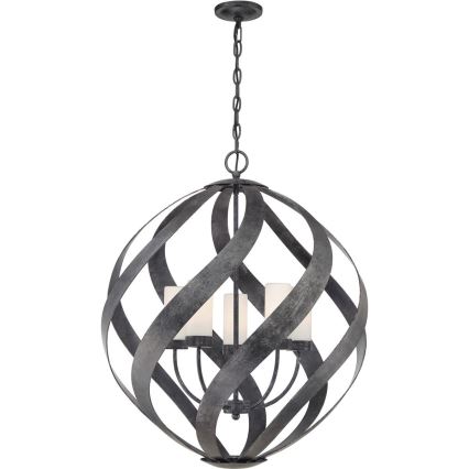 Quintiesse - Vanjski luster na lancu BLACKSMITH, 5x E14/40W/230V, promjer 66,4 cm, IP44, crni