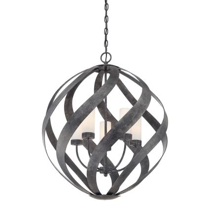 Quintiesse - Vanjski luster na lancu BLACKSMITH, 5x E14/40W/230V, promjer 66,4 cm, IP44, crni