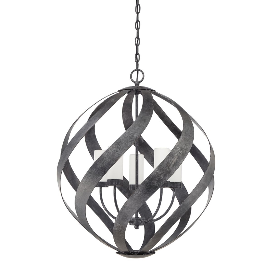 Quintiesse - Vanjski luster na lancu BLACKSMITH, 5x E14/40W/230V, promjer 66,4 cm, IP44, crni